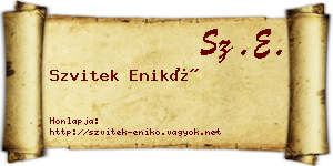 Szvitek Enikő névjegykártya